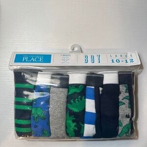 New in package children’s place boy 7 briefs underwear dinosaur sz large 10-12